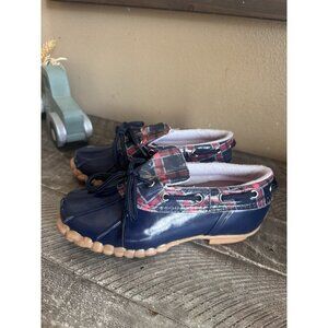 Sperry Pink Plaid Duckie Shoes Steel Shank Girl's Size 2m Youth